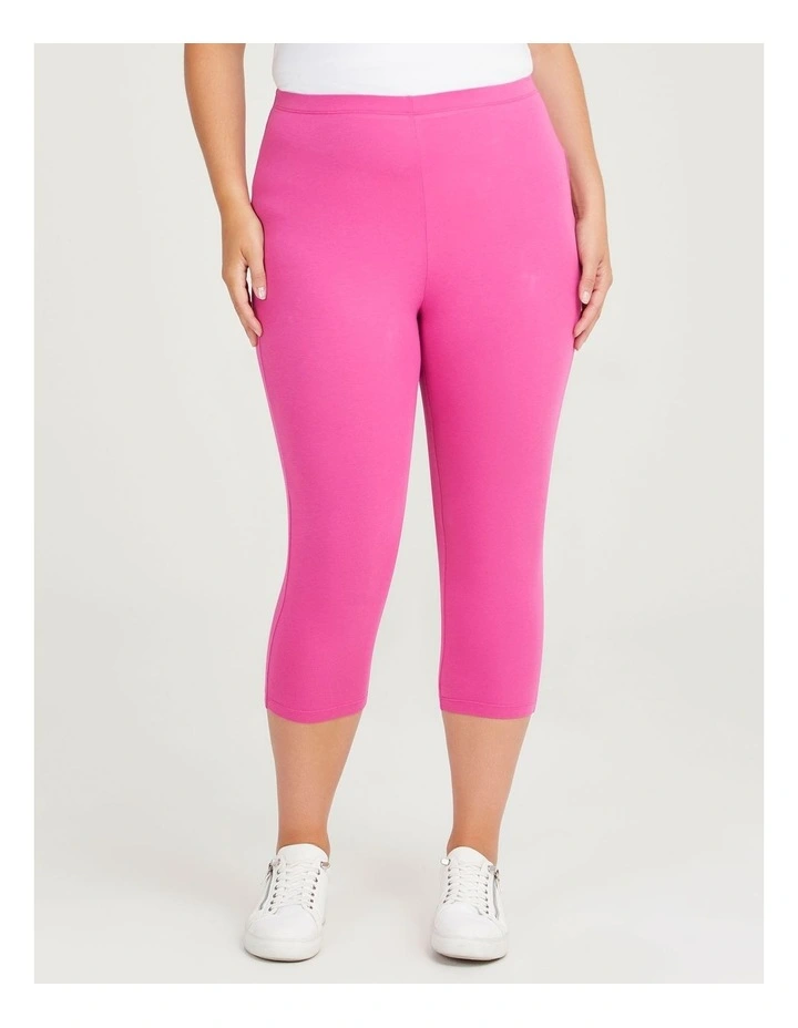 Taking Shape Australian Cotton Crop Legging in Raspberry Rose MYER