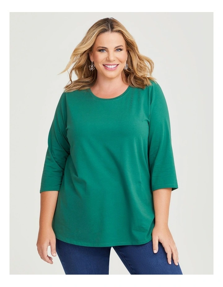 Australian Cotton 3/4 Tee in Lush Meadow image 1