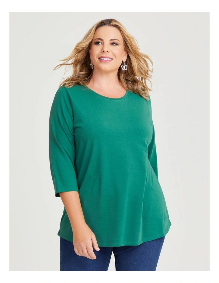 Australian Cotton 3/4 Tee in Lush Meadow image 3