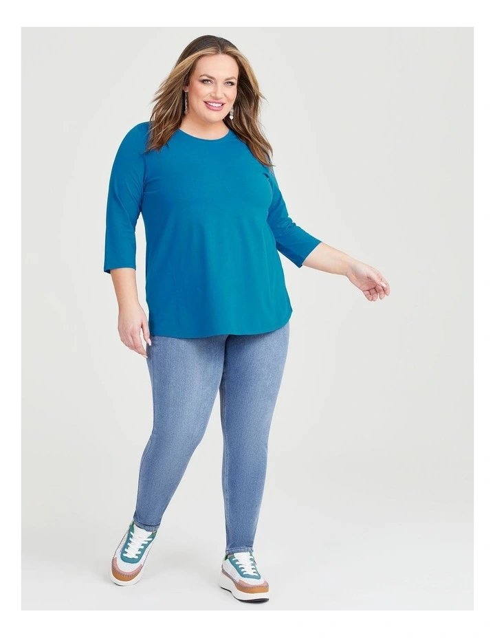 Australian Cotton 3/4 Tee in Deep Lagoon image 4