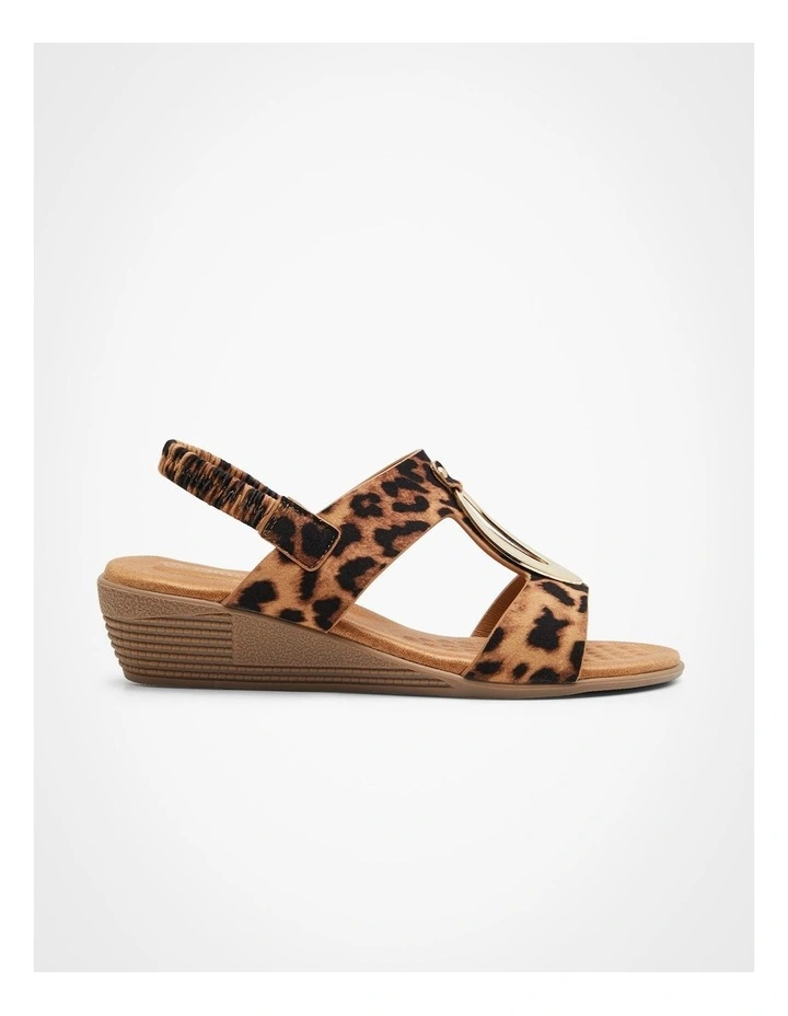 Ring Detail Animal Sandal Wedge in Animal Print image 1