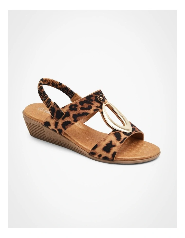 Ring Detail Animal Sandal Wedge in Animal Print image 2