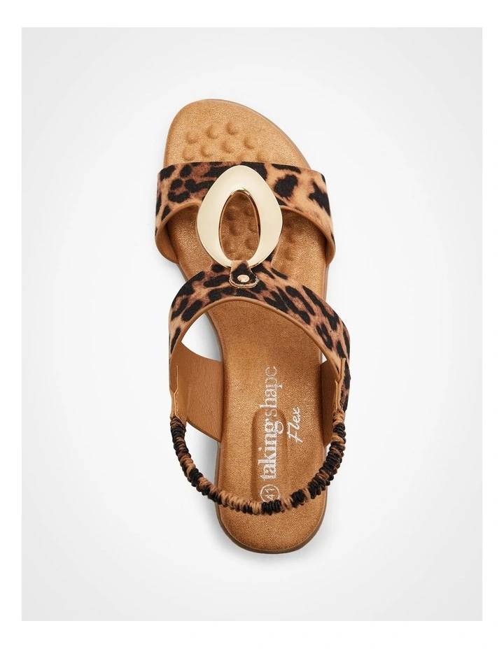 Ring Detail Animal Sandal Wedge in Animal Print image 3