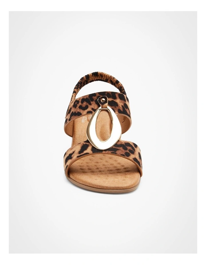 Ring Detail Animal Sandal Wedge in Animal Print image 4