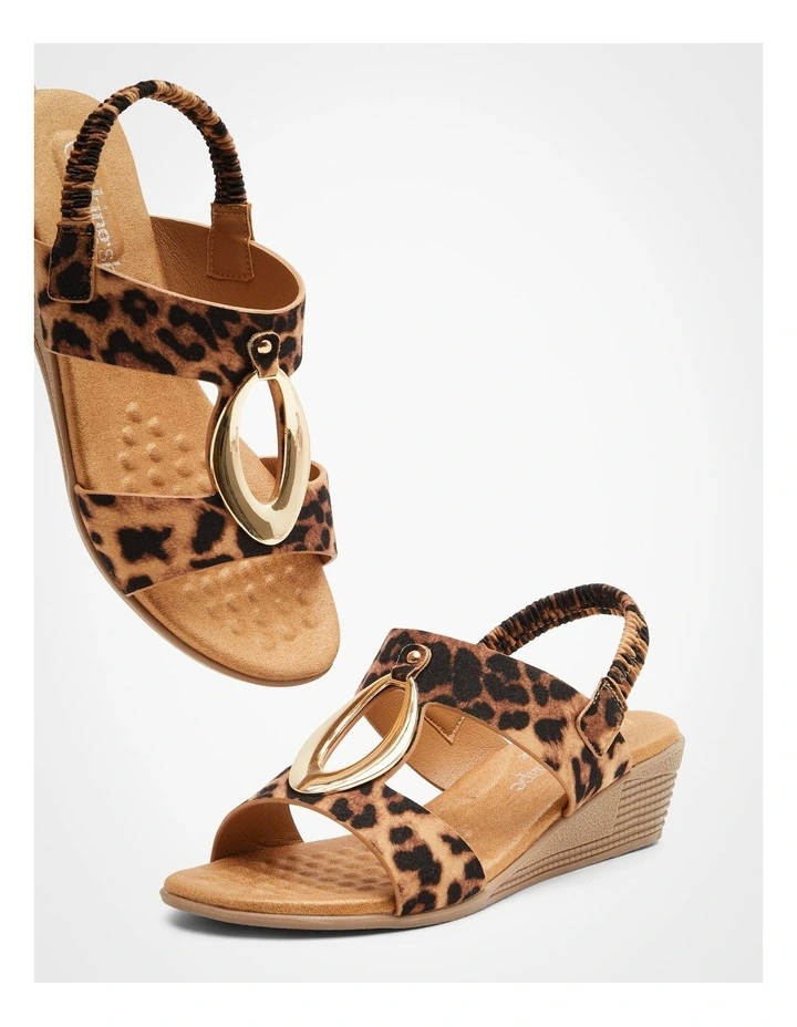 Ring Detail Animal Sandal Wedge in Animal Print image 6