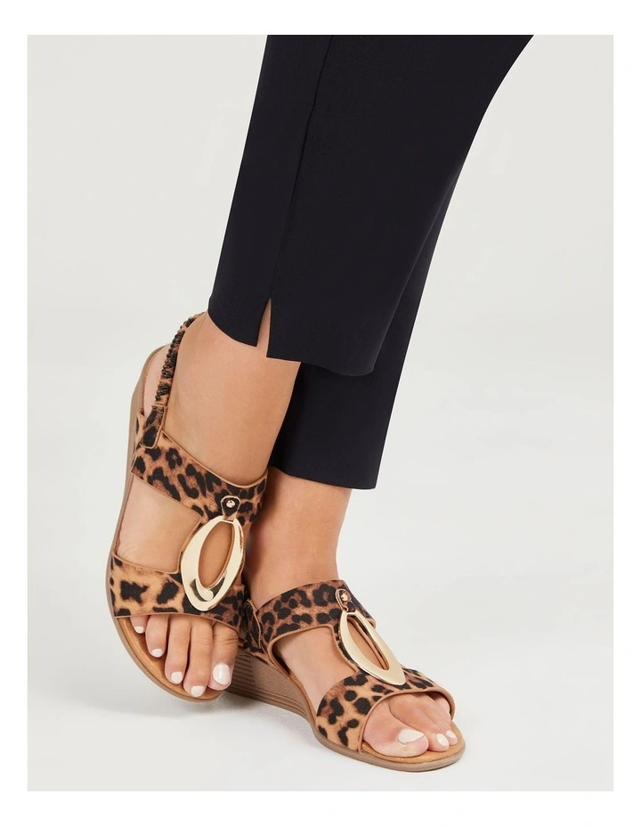 Ring Detail Animal Sandal Wedge in Animal Print image 7