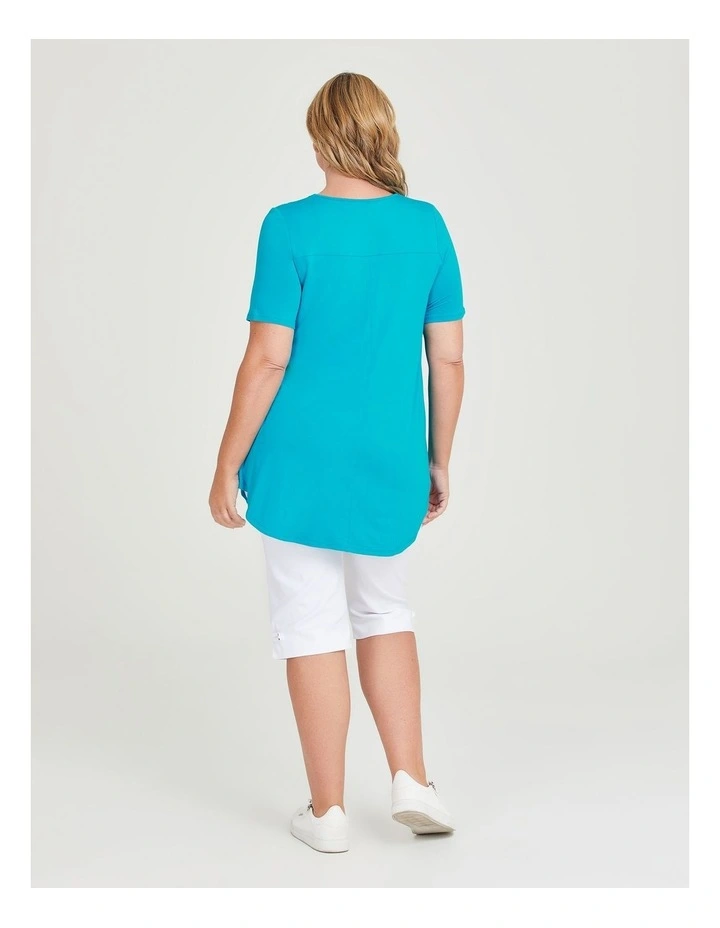 Bamboo Base Short Sleeve Top in Topaz image 2