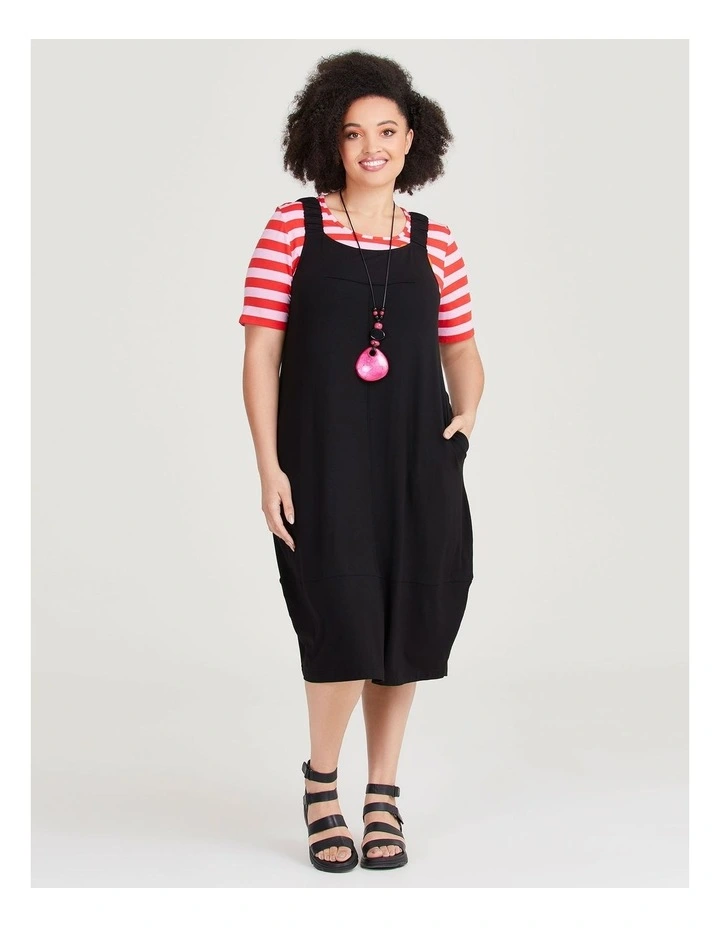 Natural Lulu Pinafore Dress in Black image 1