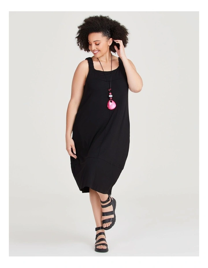 Natural Lulu Pinafore Dress in Black image 3
