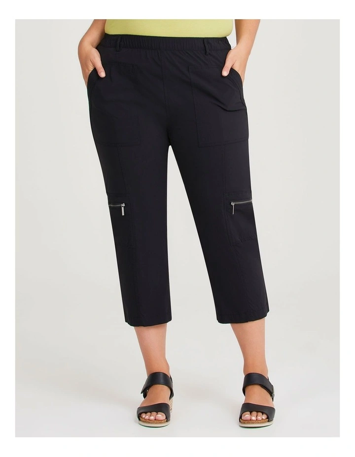 Castaway Cargo 3/4 Pocket Pant in Black image 1