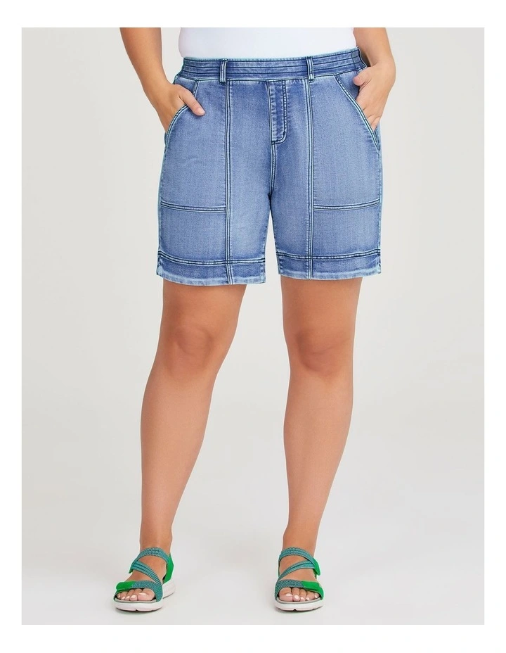 Cotton Pocket Denim Short in Eden Blue Denim image 1