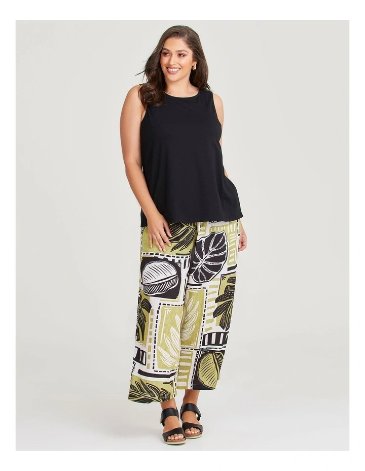 Cotton Crew Neck Tank in Black image 4