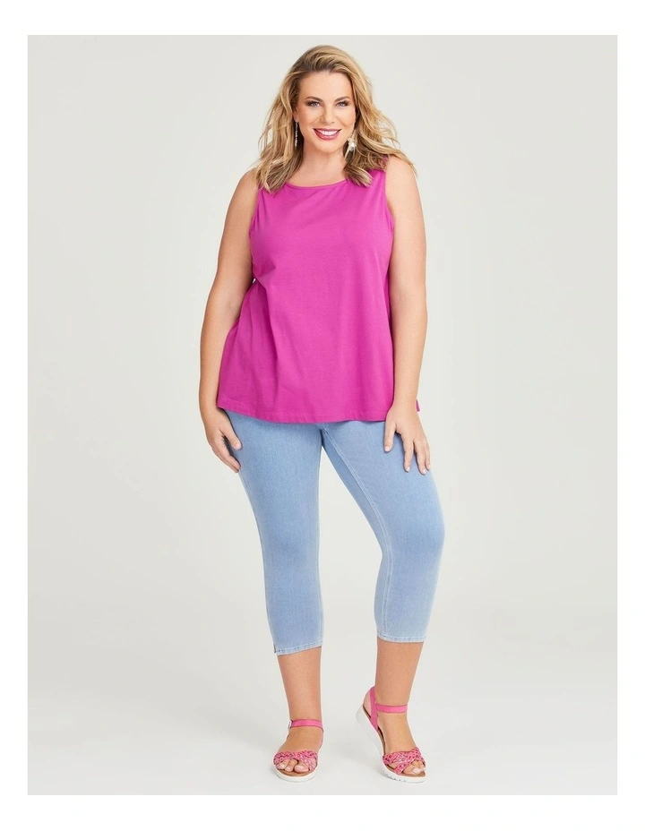 Cotton Crew Neck Tank in Plum image 4