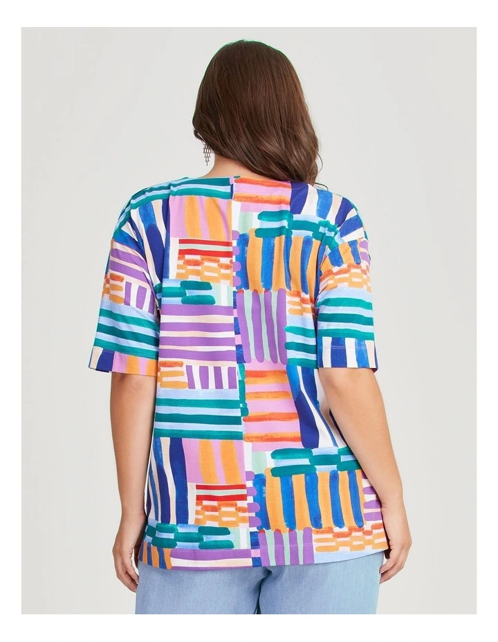 Cotton Multi Check Top in Print image 2