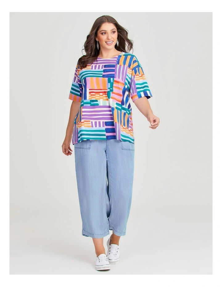 Cotton Multi Check Top in Print image 4