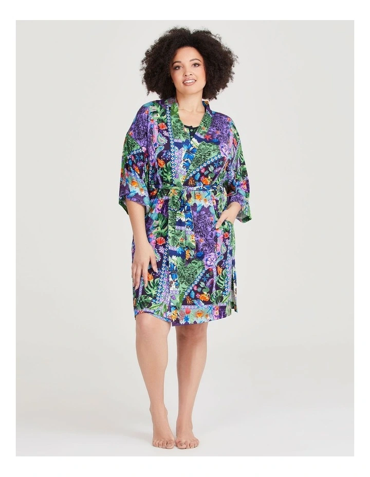 Bamboo Patchwork Kimono in Print image 1