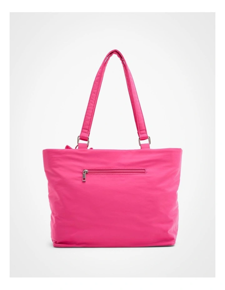 Puffy Quilted Tote Bag in Pink image 2