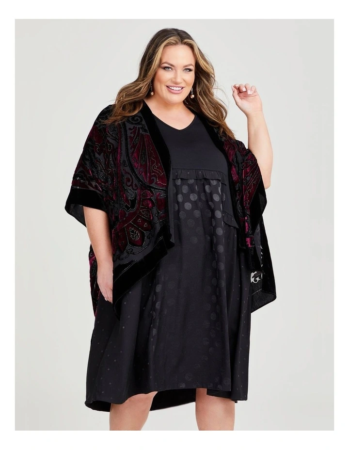 Paisley Burnout Cape Kimono in Hot Pink image 3