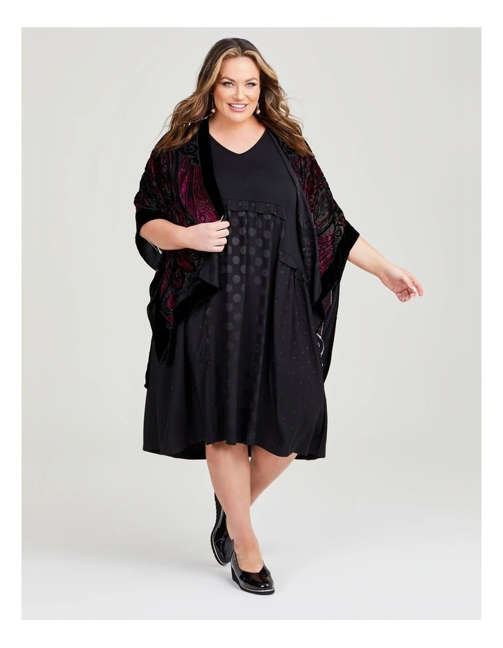 Paisley Burnout Cape Kimono in Hot Pink image 4