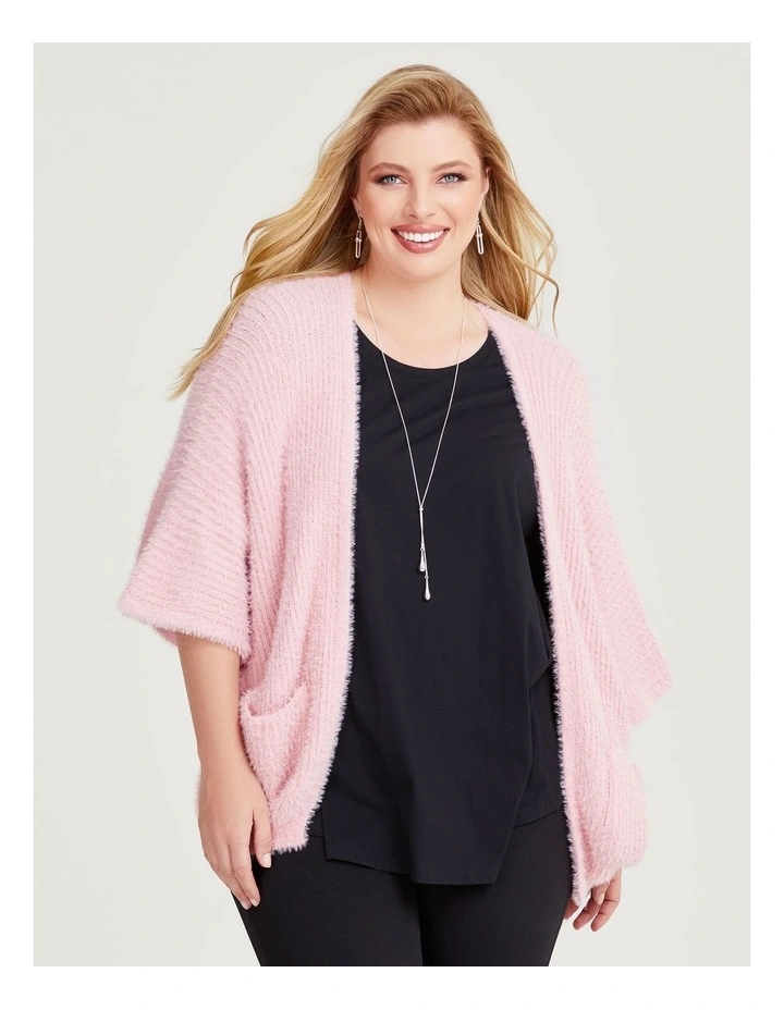 New Fuzzy Pocket Cape in Blush image 3