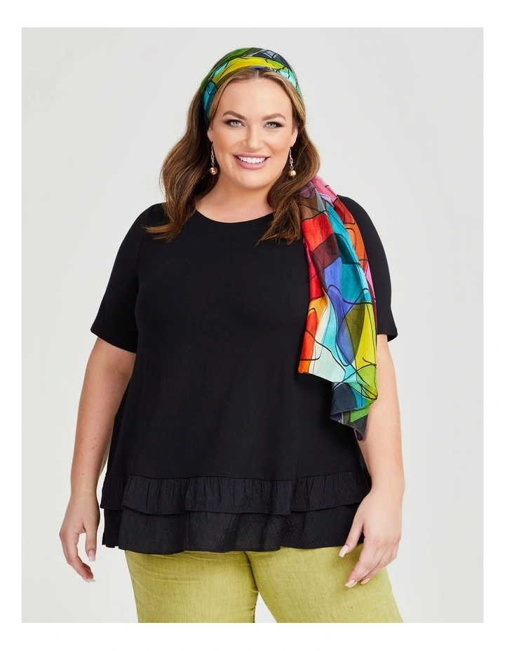 Bright Patchwork Silk Scarf in Multi image 3