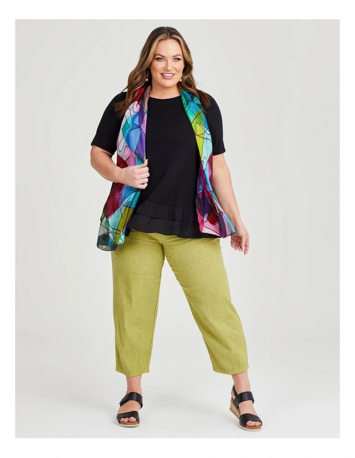 Bright Patchwork Silk Scarf in Multi image 4