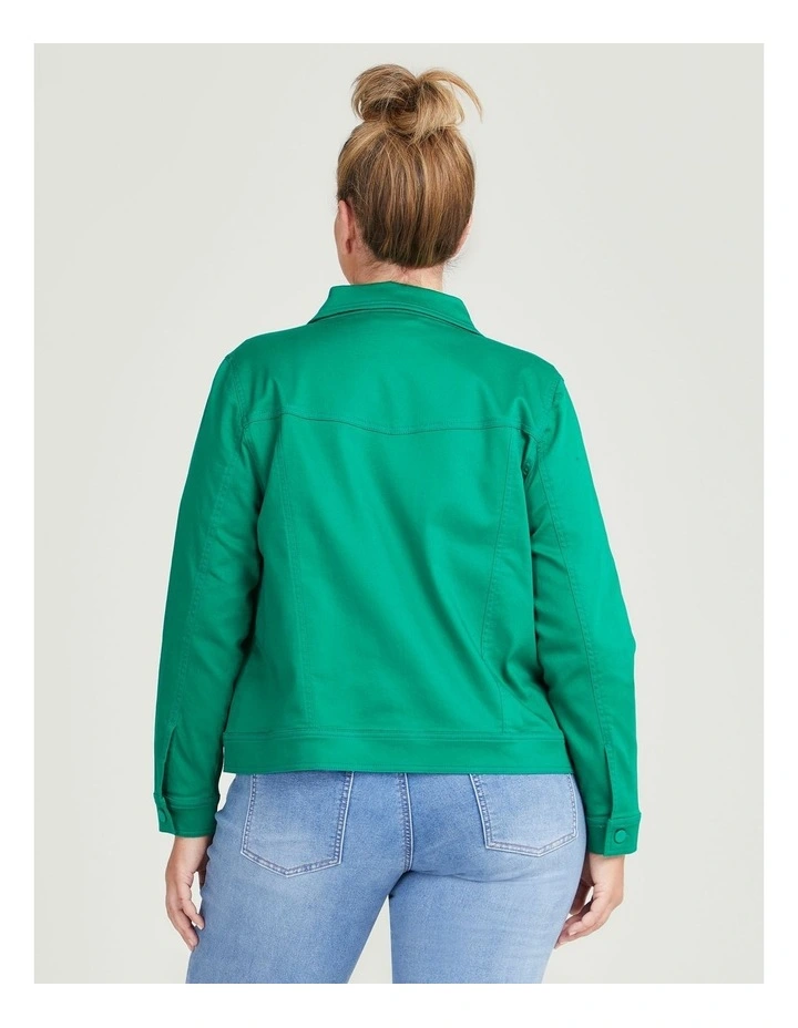 Coloured Classic Denim Jacket in Parakeet Green image 2