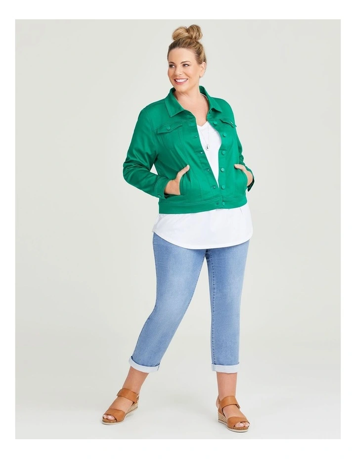 Coloured Classic Denim Jacket in Parakeet Green image 5