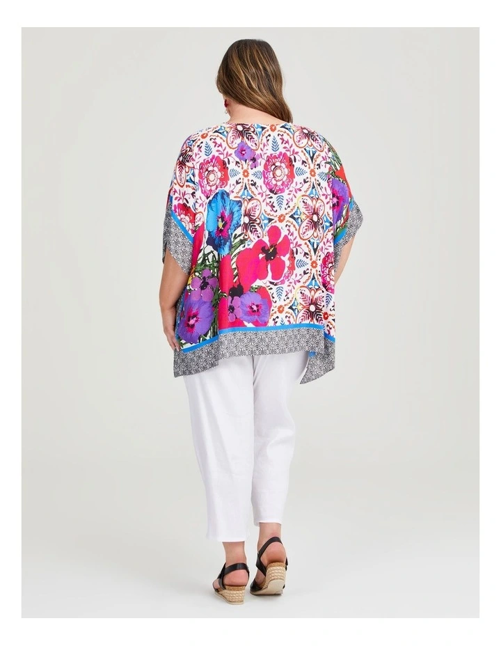 Summer Floral Poncho in Multi image 2