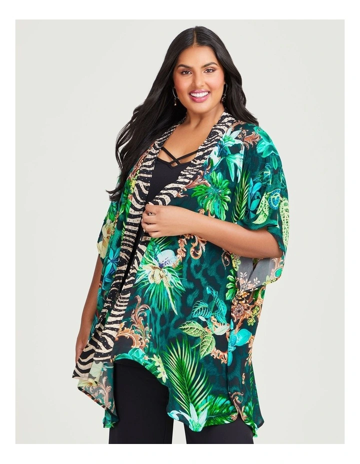 Natural Zambia Kimono in Print image 3