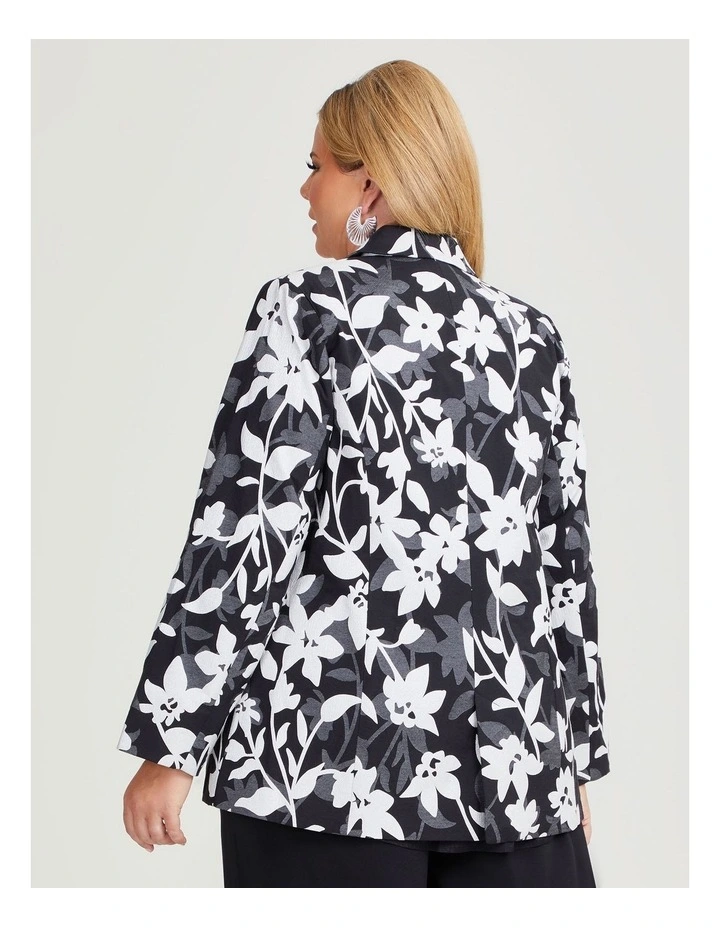 Silver Floral Event Jacket in Black image 2