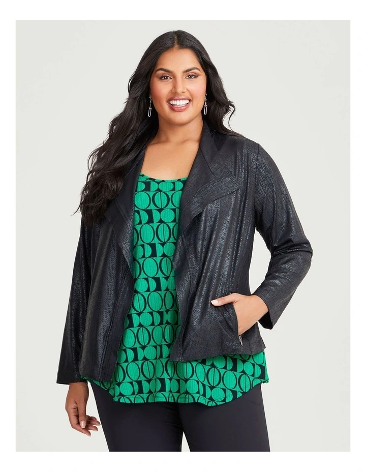 Amira Coated Jacket in Black image 1