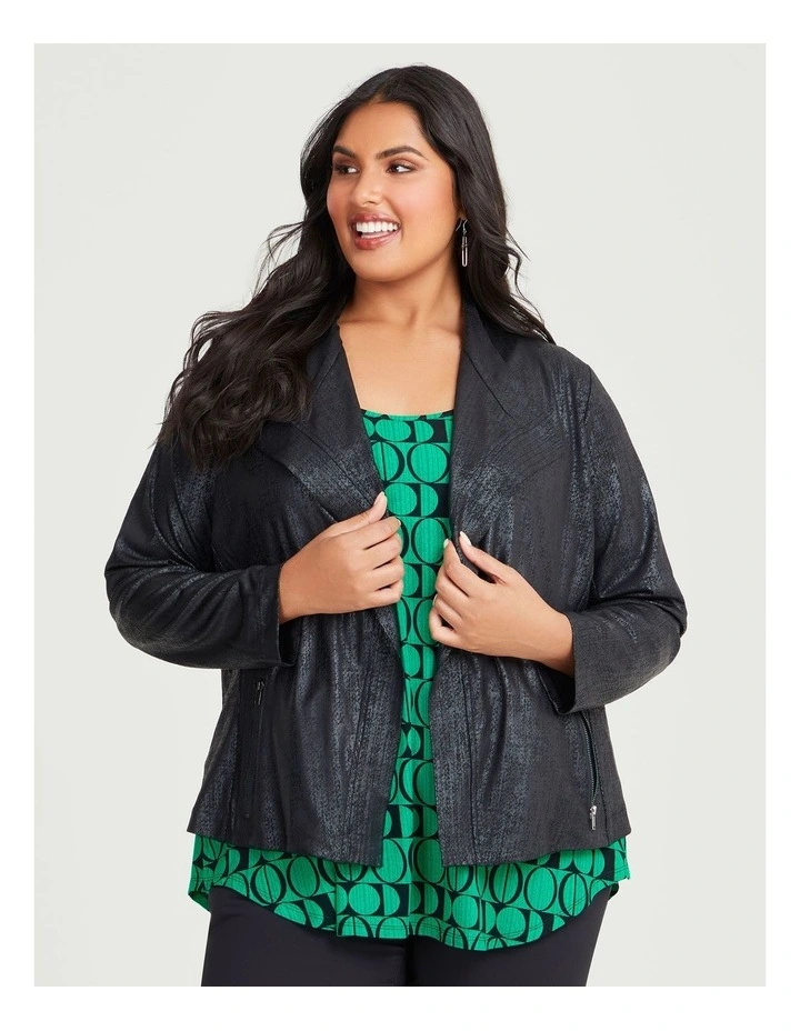 Amira Coated Jacket in Black image 3