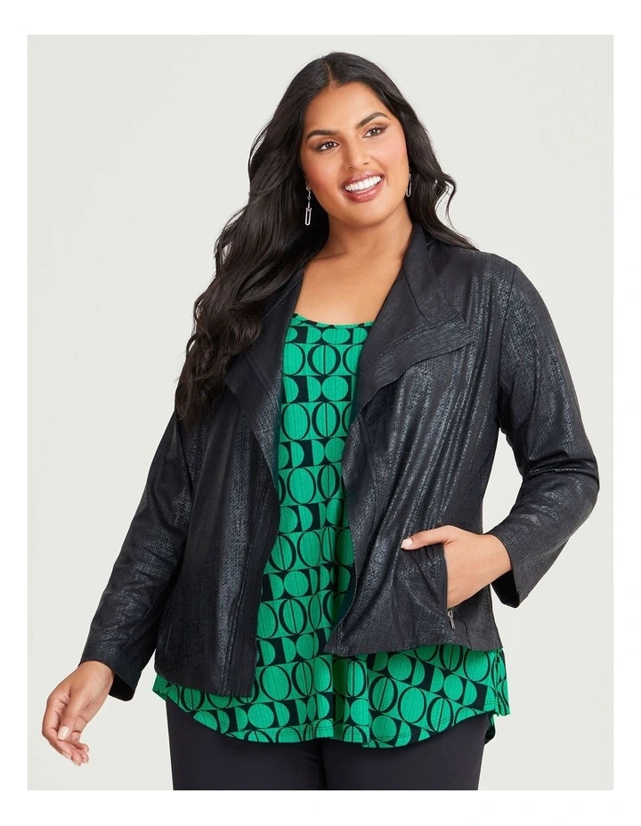 Amira Coated Jacket in Black image 4