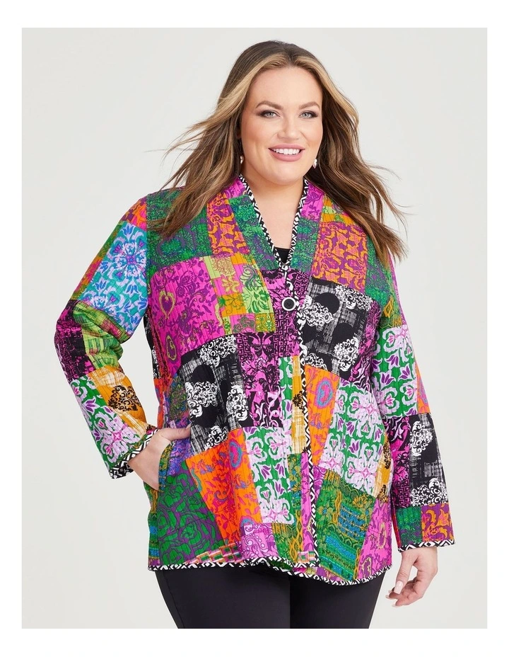 Reversible Quilt Natural Jacket in Print image 5