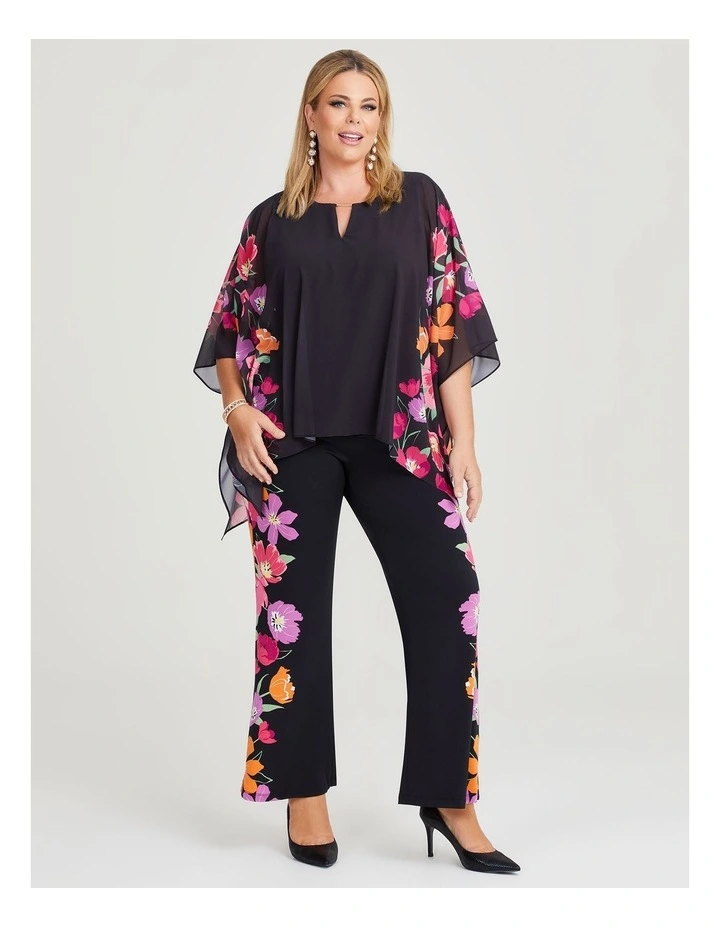 Border Wide Leg Pant in Black Floral image 3