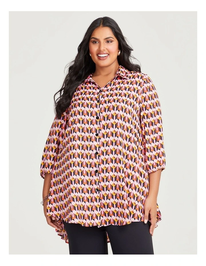 Ameena Pleated Shirt - Multicolor