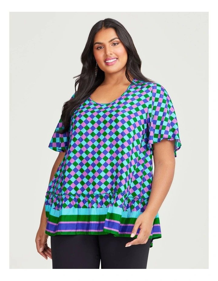 Taking Shape Natural Eden Check Top in Print | MYER