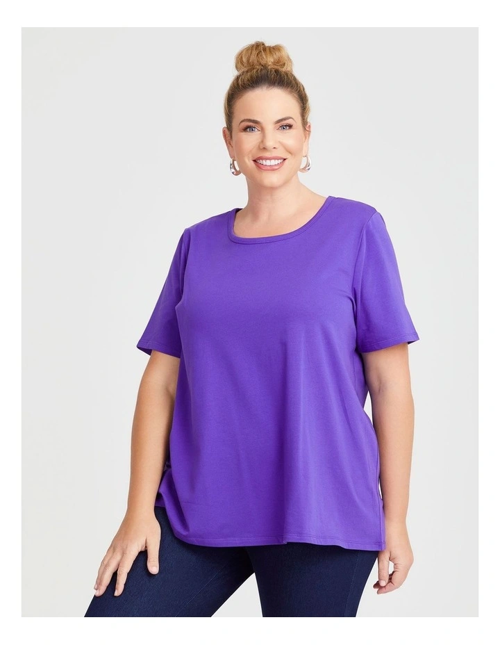 Organic Swing Short Sleeve Tee in Vivid Purple image 1