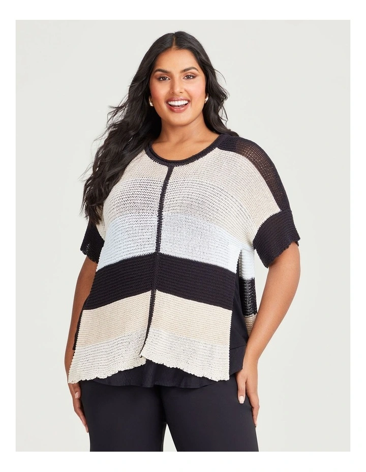 Stripe Lurex Mix Jumper in Multi image 1
