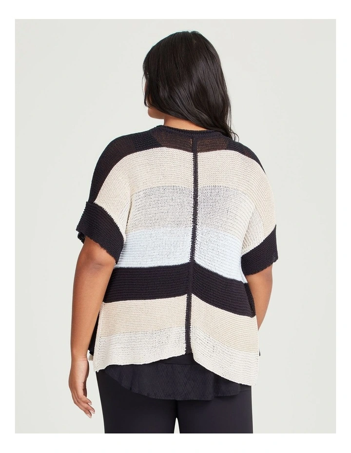 Stripe Lurex Mix Jumper in Multi image 2
