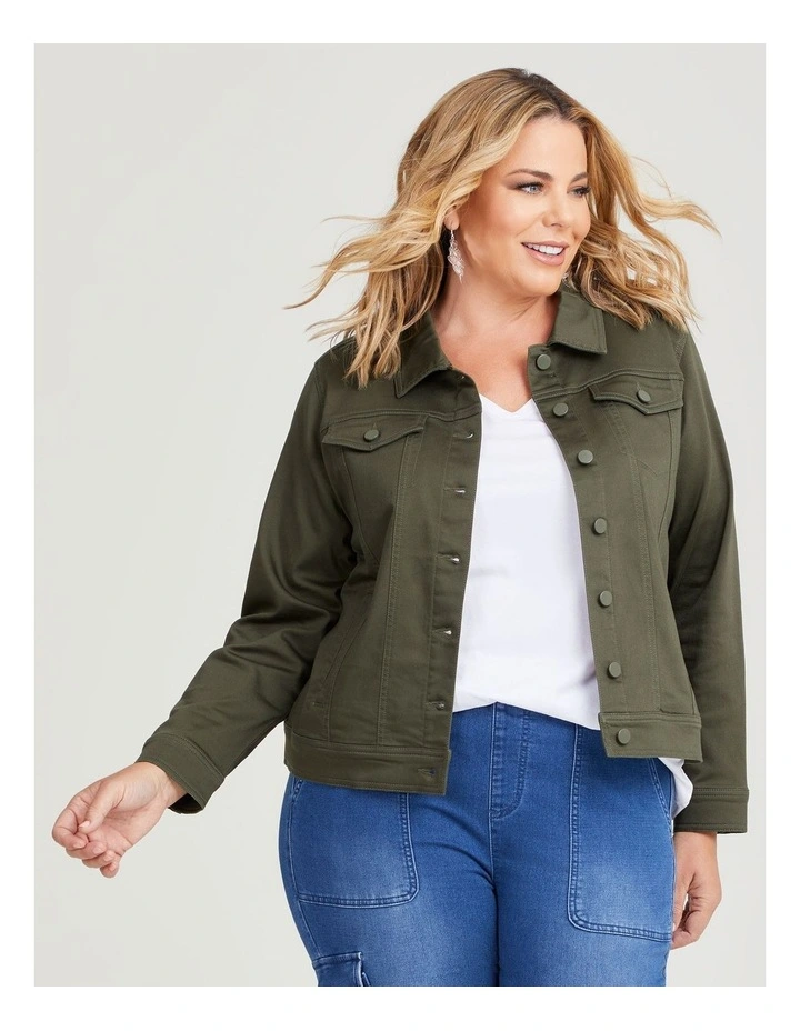 Coloured Classic Denim Jacket in Myrtle image 3