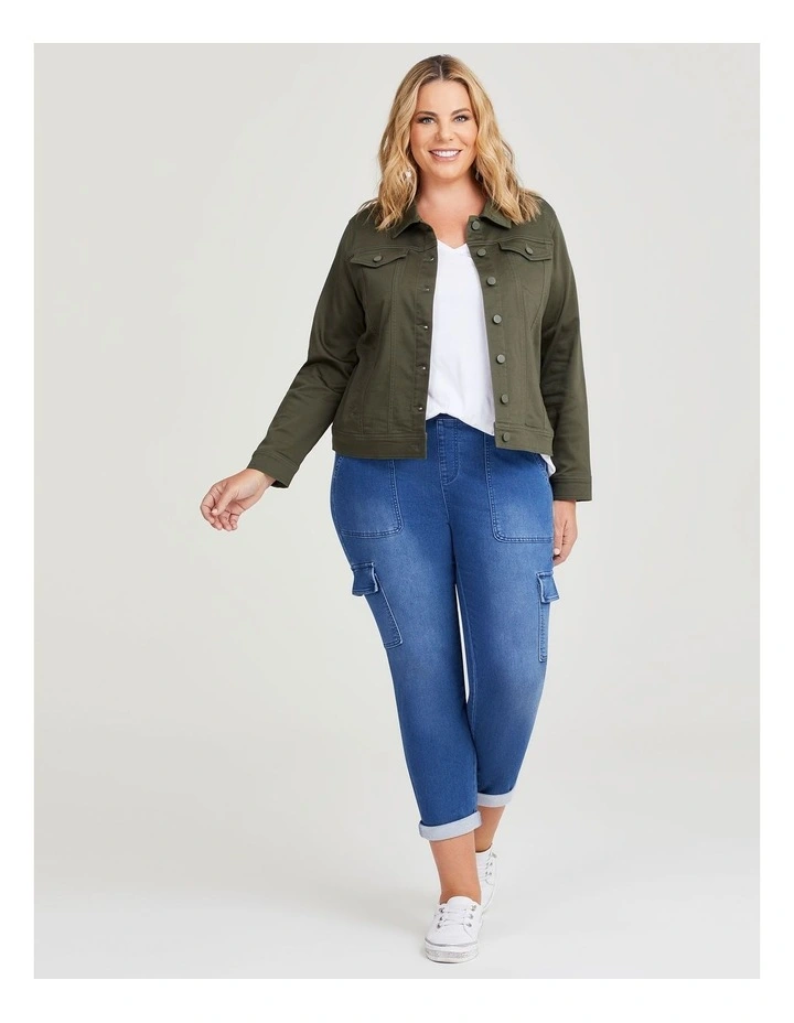 Coloured Classic Denim Jacket in Myrtle image 4