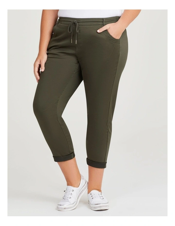 Cotton Mix Flat Front Jogger in Myrtle image 1