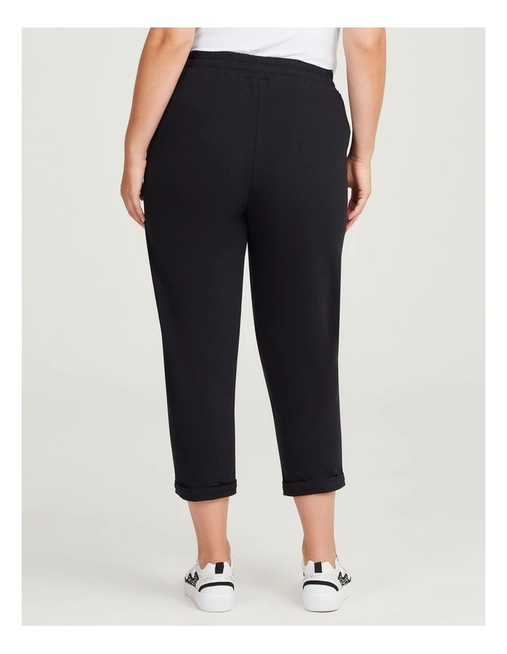 Active Zip Crop Pants in Black image 2