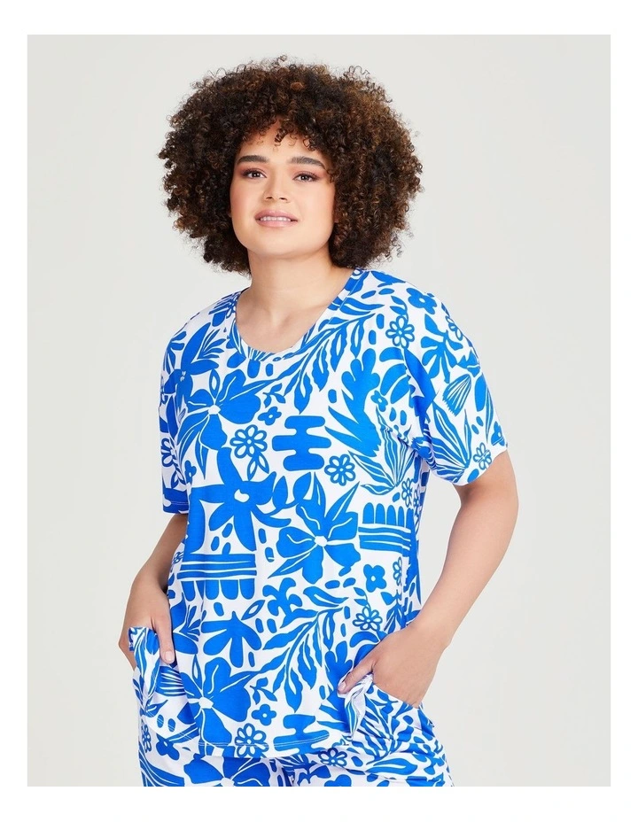 Bamboo Santorini Pyjama Top in Multi image 1