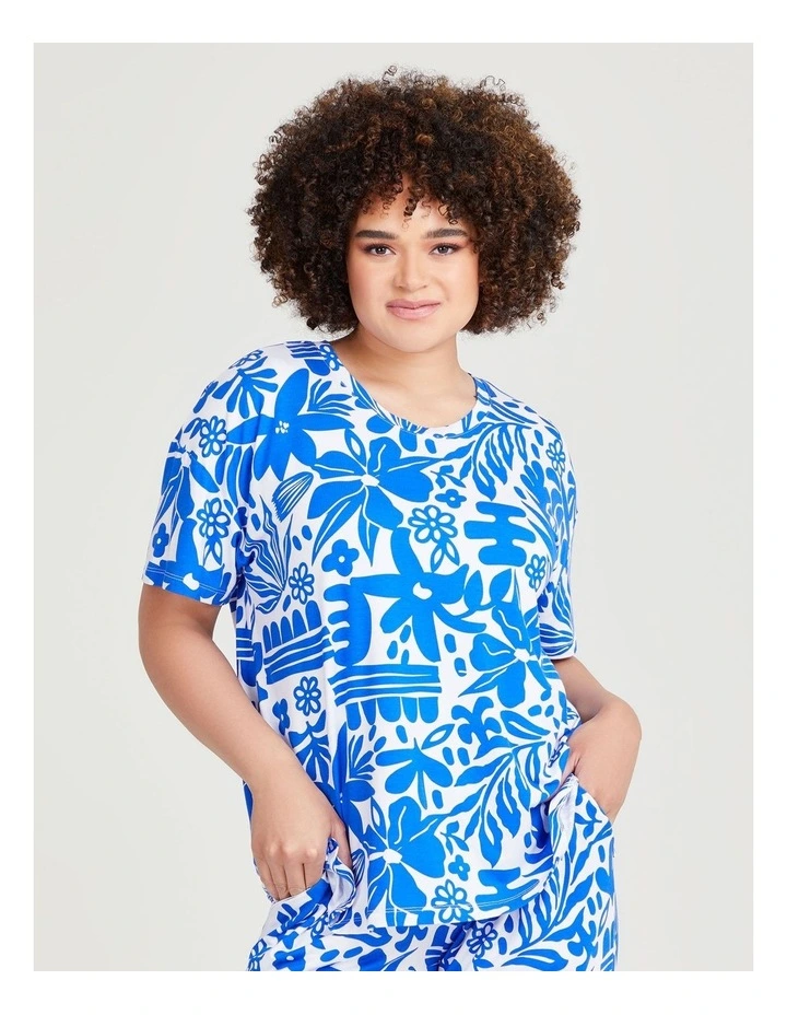 Bamboo Santorini Pyjama Top in Multi image 3