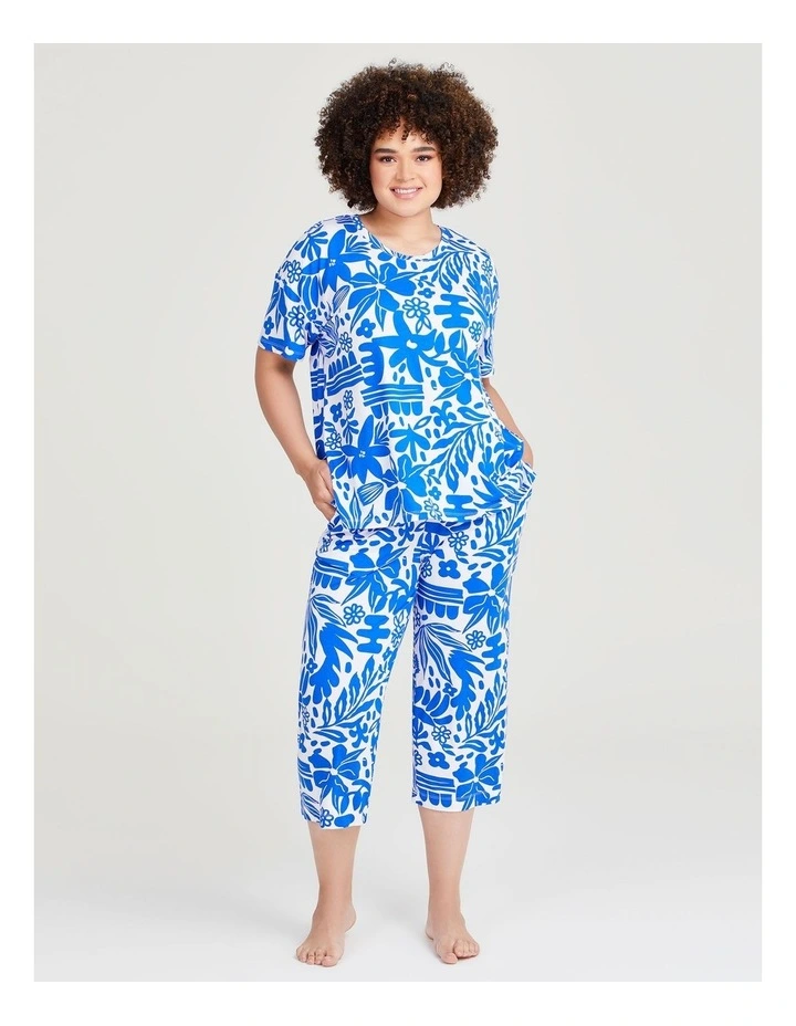 Bamboo Santorini Pyjama Top in Multi image 4