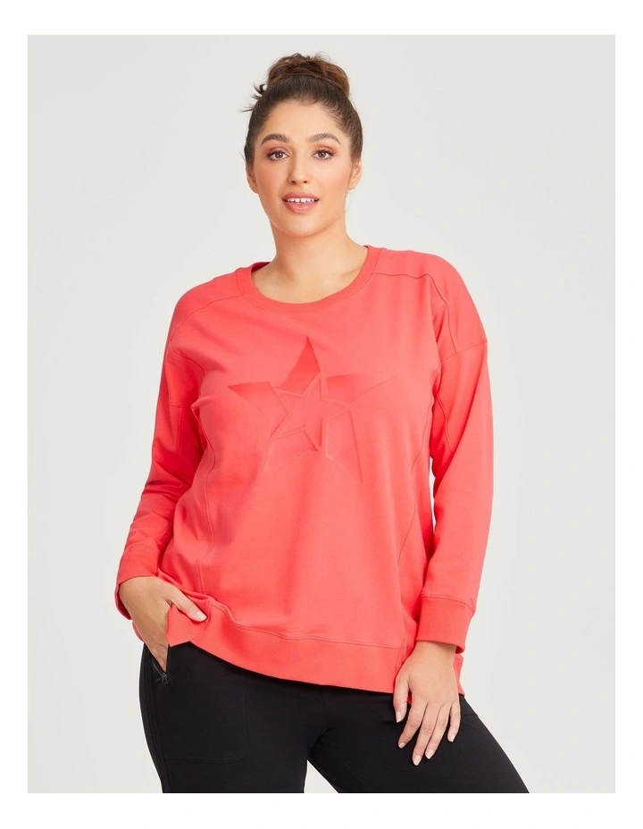 Cotton Superstar Sweatshirt in Watermelon image 1