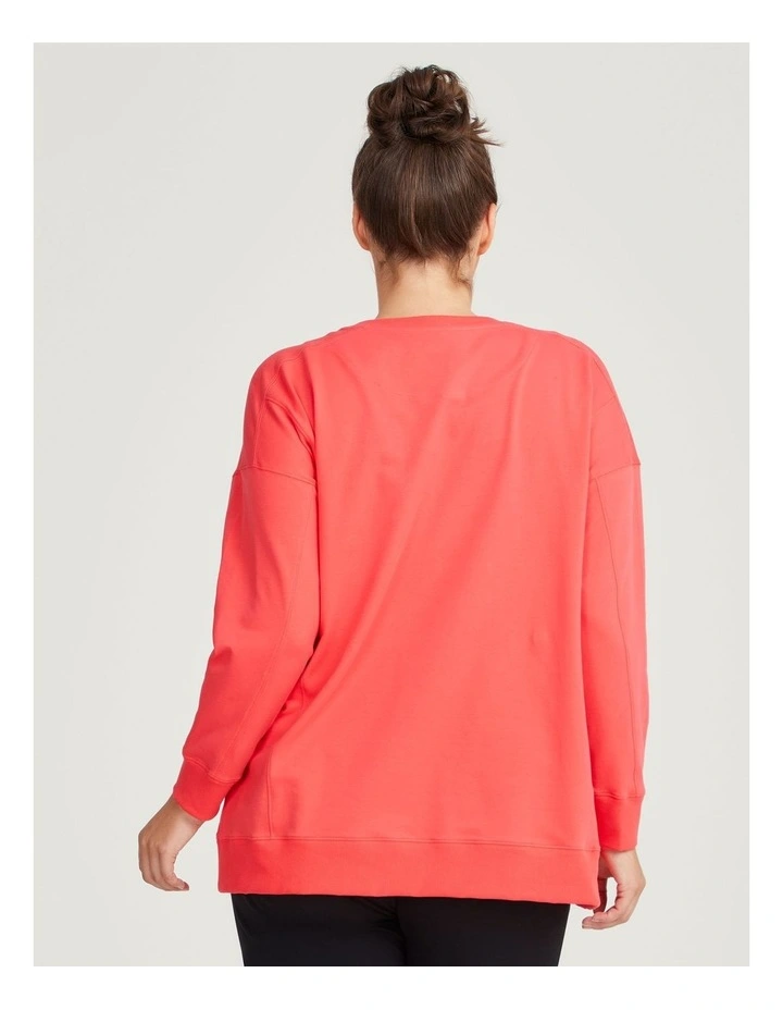 Cotton Superstar Sweatshirt in Watermelon image 2